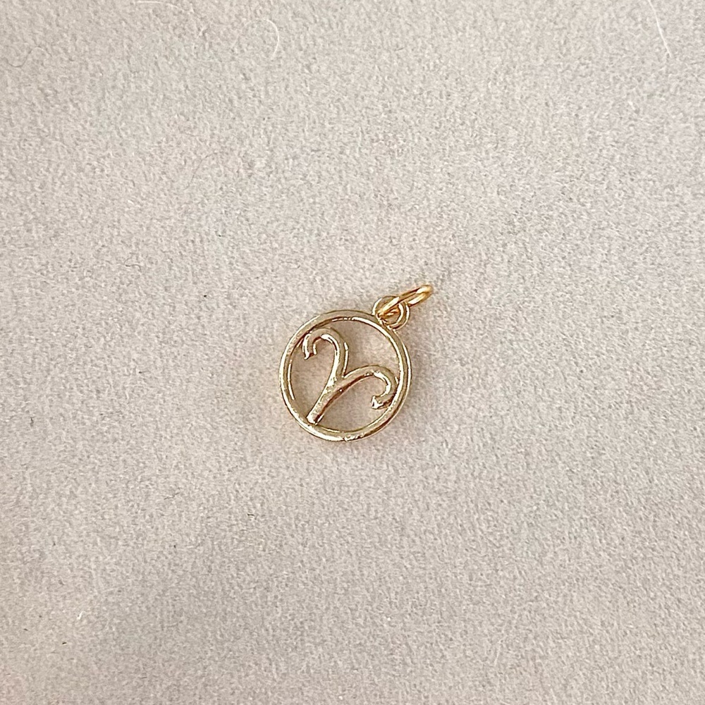 Golden Ram Zodiac Charm